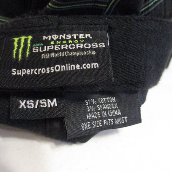 Monster Energy Men Small Black Green White Graphic Fitted Hat - Picture 8 of 8